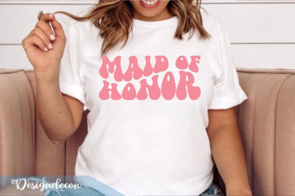 Maid of Honor Retro Wavy SVG: Graphics for Crafts & Local Branding
