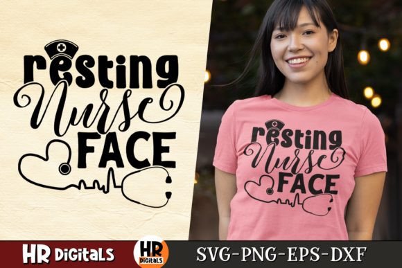 Resting Nurse Face Graphics for Crafts